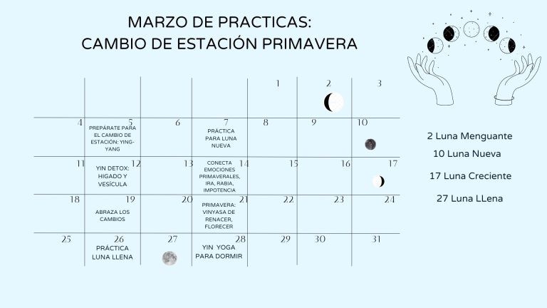 CALENDARIO DE PRÁCTICAS DE MARZO: EL CAMBIO DE ESTACIÓN