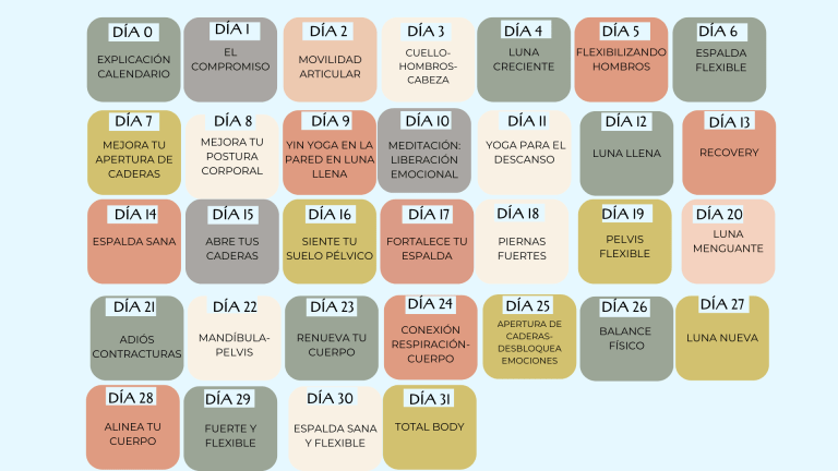 CALENDARIO MAYO:cuerpo sano, alma ligera