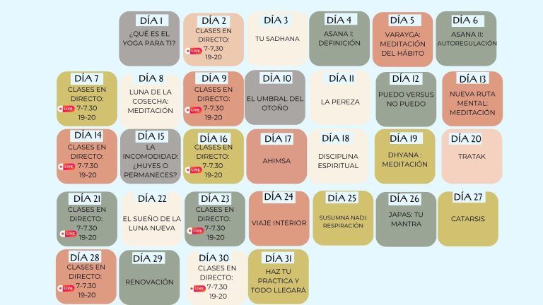 SADHANA: calendario de octubre