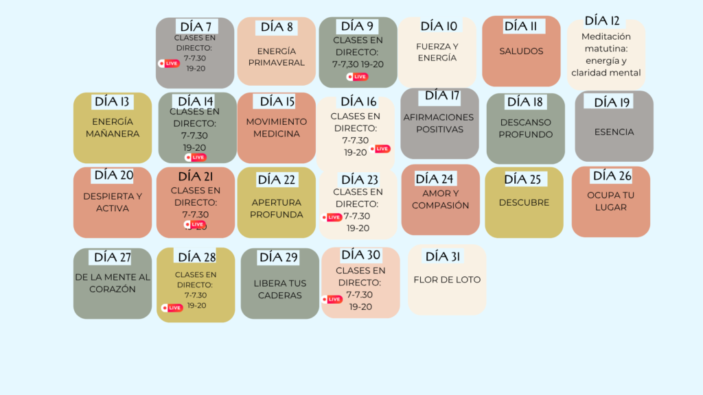 Calendario de Clases Online